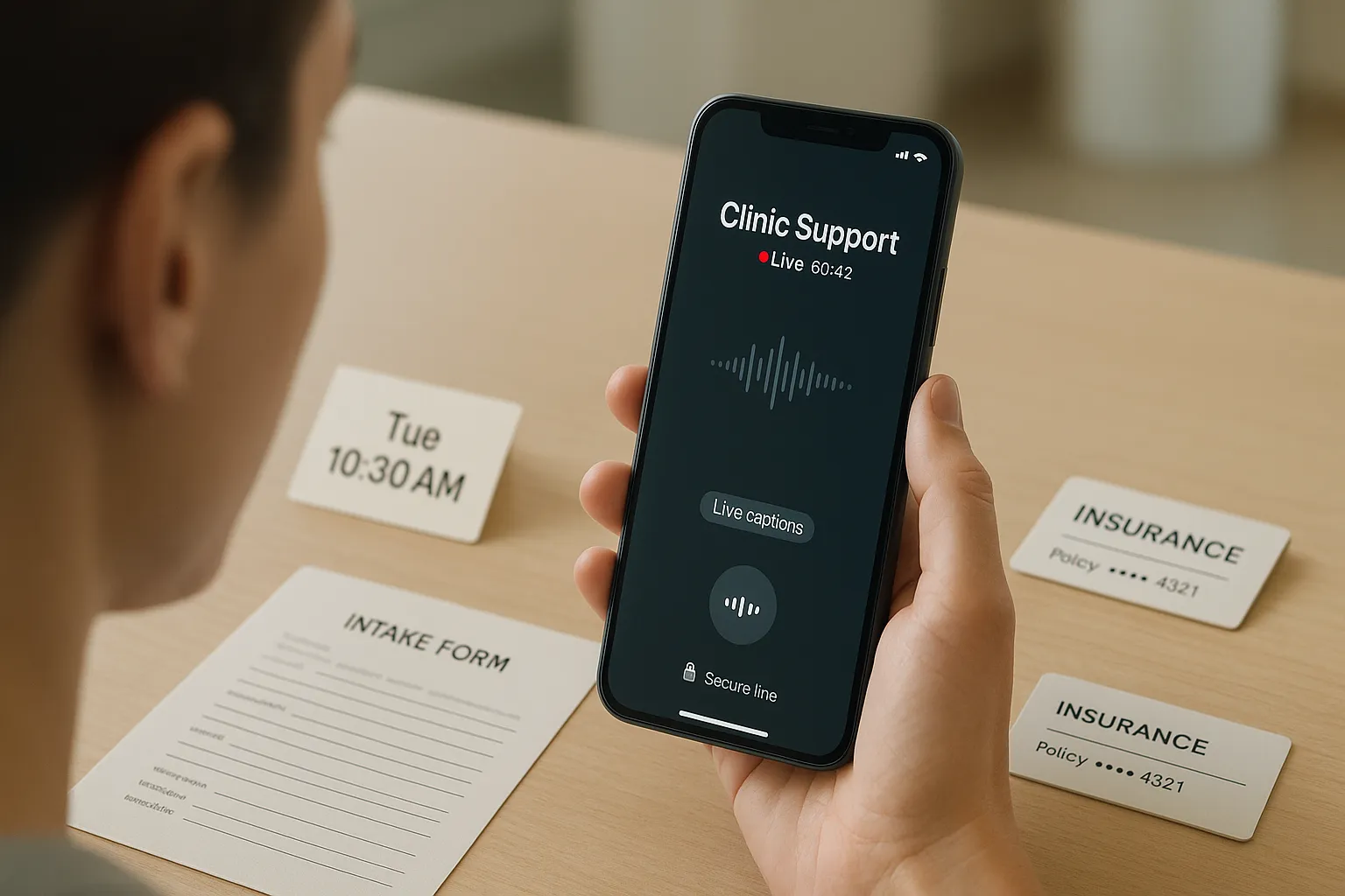 Healthcare patient service call in progress