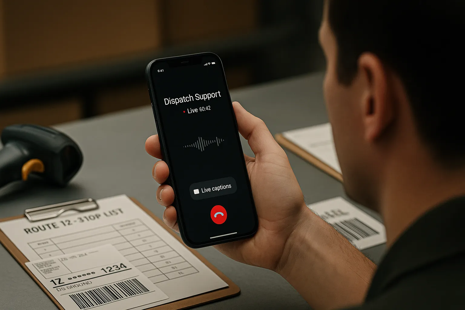 Logistics customer service call in progress
