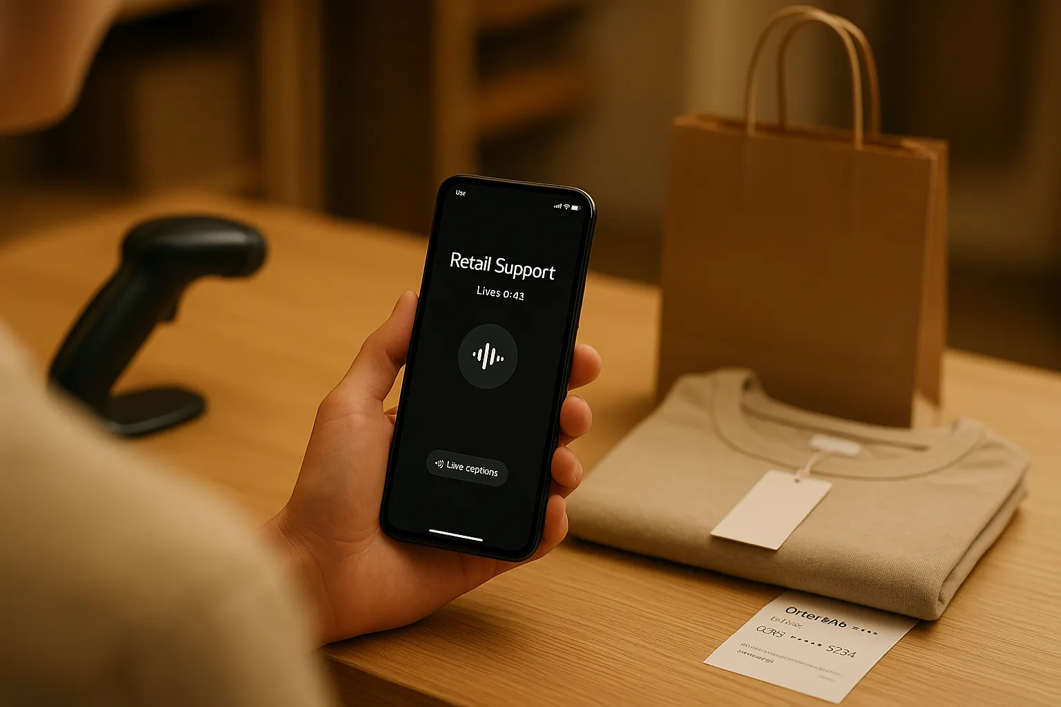 Retail customer service call in progress